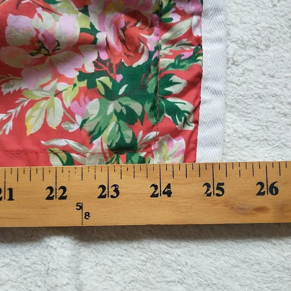 Vtg Ralph Lauren Belle Harbor Sham Red Floral Cotton Standard Size 1x